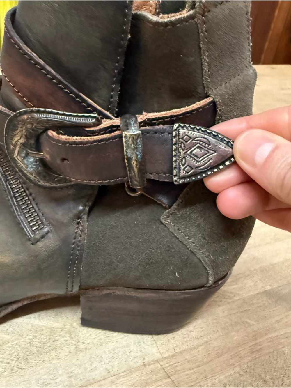FREEBIRD Whip Boots Olive Green Leather and Suede Sz 8 - Picture 2 of 9